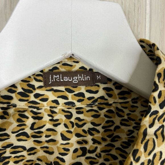 J. McLaughlin Womens Multicolor Leopard Print Long Sleeve Button Up Shirt Medium - Picture 3 of 6